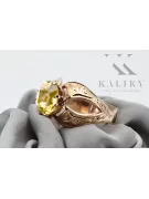 Original Vintage 14K Rose Gold Yellow Peridot Ring Vintage style vrc135r
